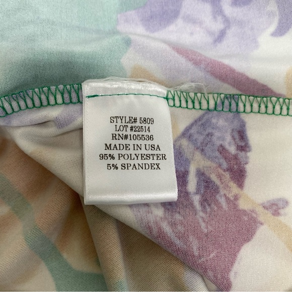 Slinky Brand Medium Maxi Dress Sleeveless Floral Watercolor Brush Print Stretch - Picture 10 of 13